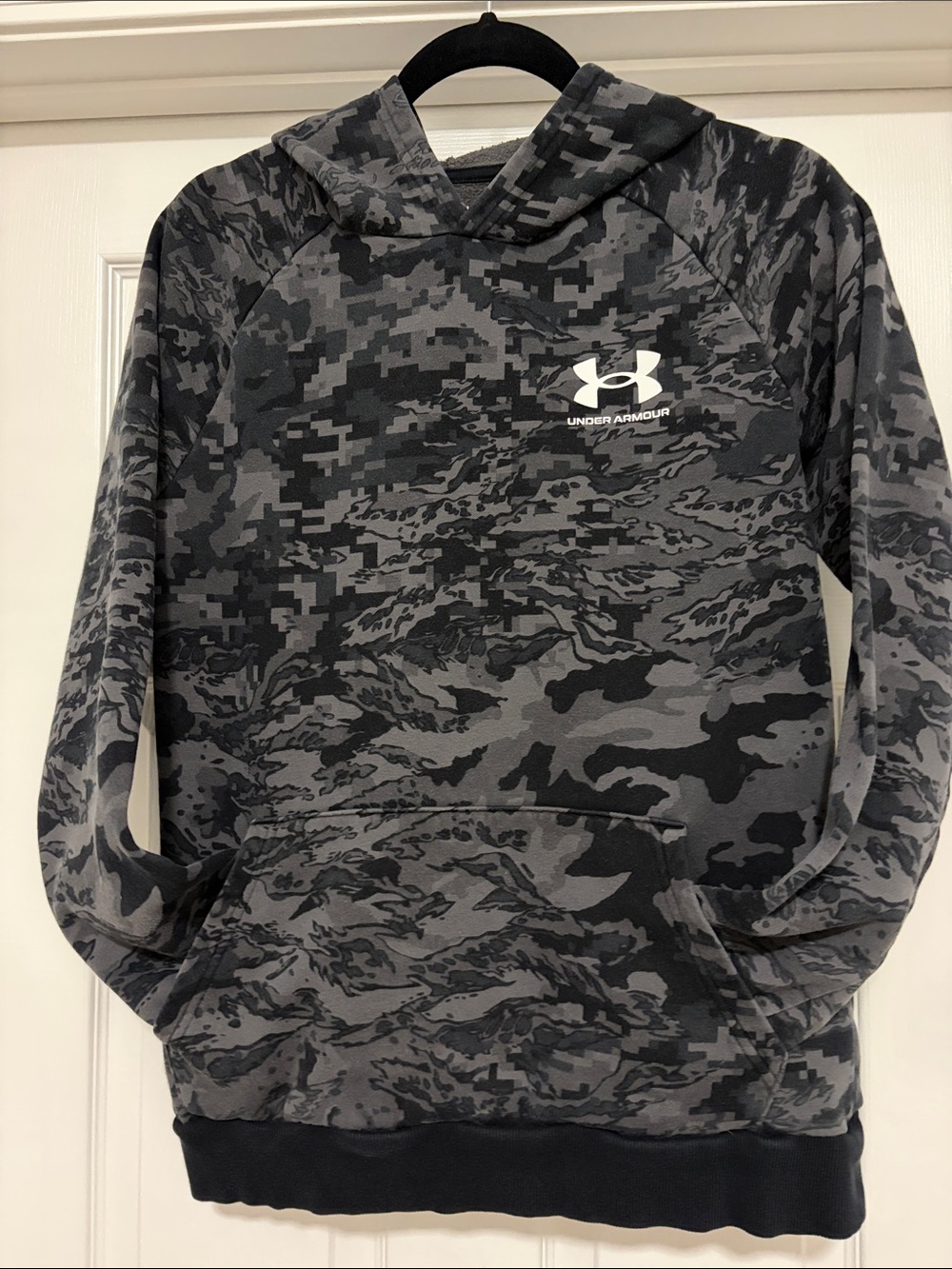 Under Armour Youth Black & Gray Digital Camo Pullover Hoodie